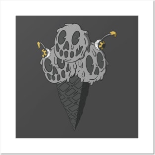 Old School Ice Scream (Gray) Posters and Art